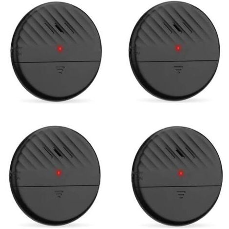 Alarmes de porte et de fenêtre, détecteurs anti-effraction ultra-minces 125 dB avec lumières LED pour la sécurité de la maison, noir, lot de 4