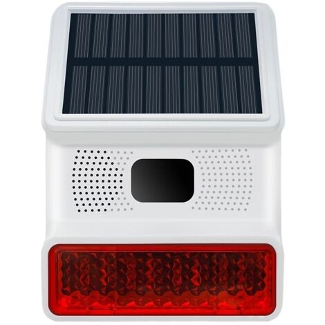 Alarmsirene, Solar-Außensirene mit LED-Blinklichtfunktion, 433 MHz drahtlose Außensirene, kompatibel mit PG103 PG107 PG108 alarmanlage Haus
