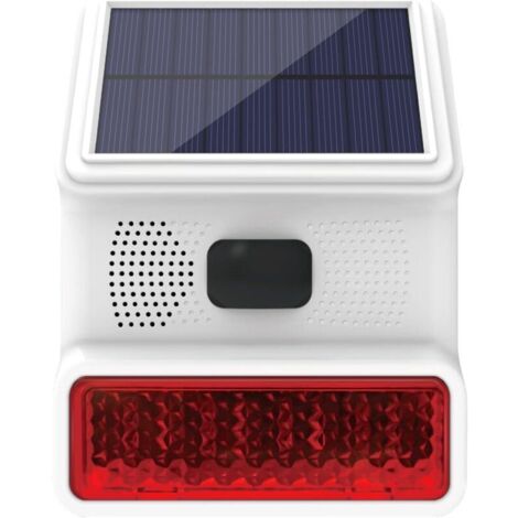 Alarmsirene, Solar-Außensirene mit LED-Blinklichtfunktion