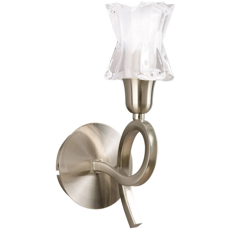 Inspired Mantra Alaska Aplique Switched 1 Luz L1/SGU10, Níquel Satinado, Lámparas LFC INCLUIDAS