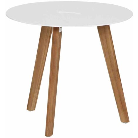 Alba Beistelltisch Ø50x45 cm Teakholz Couchtisch Kaffeetisch Wohnzimmertisch