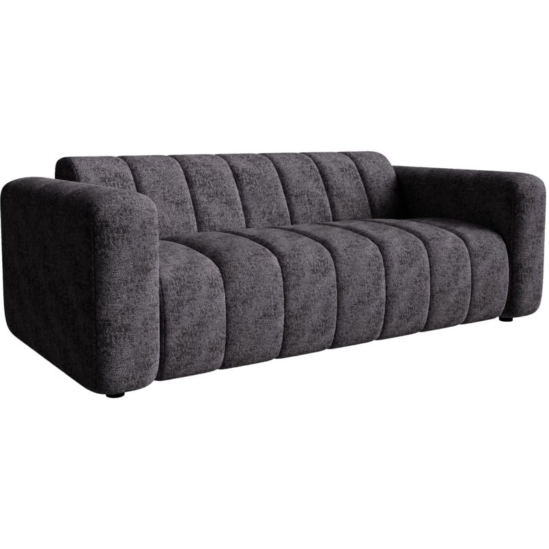 Mobilier Deco - alba - Canapé 3 places en tissu matelassé gris
