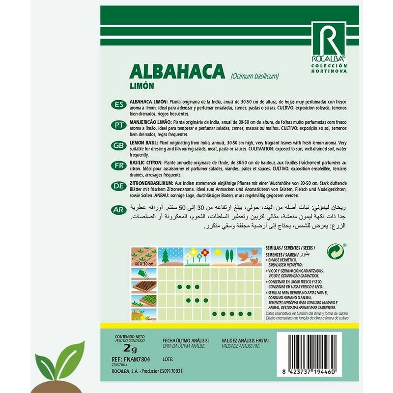 

Albahaca Limon - Sobre De Semillas 2G