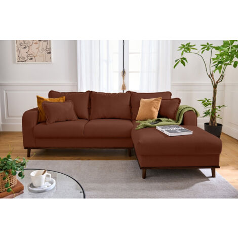 Albane - 4-sitzer ecksofa rechts - cord - rostfarben