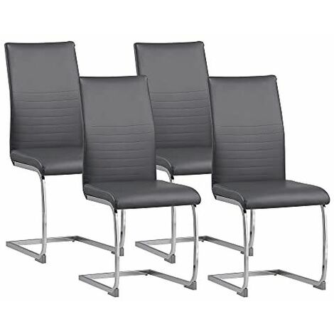 Albatros Chaise Cantilever BURANO Lot de 4 chaises, Gris, testé par SGS