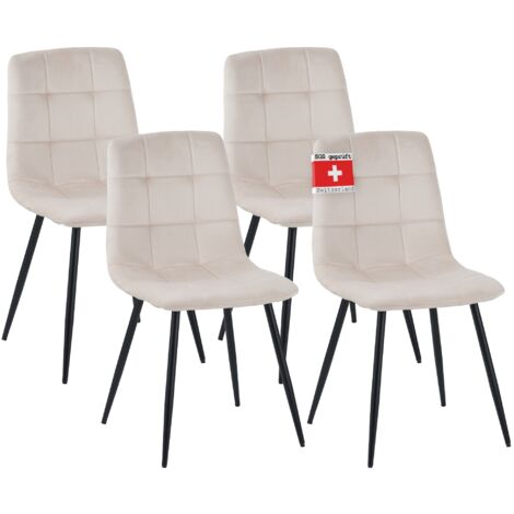 Albatros Esszimmerstühle 4er Set BORA Beige - Komfortabler Polsterstuhl für Modernes und Stilvolles Design am Esstisch - Küchenstuhl oder Stuhl Esszimmer mit hoher Belastbarkeit bis 110kg