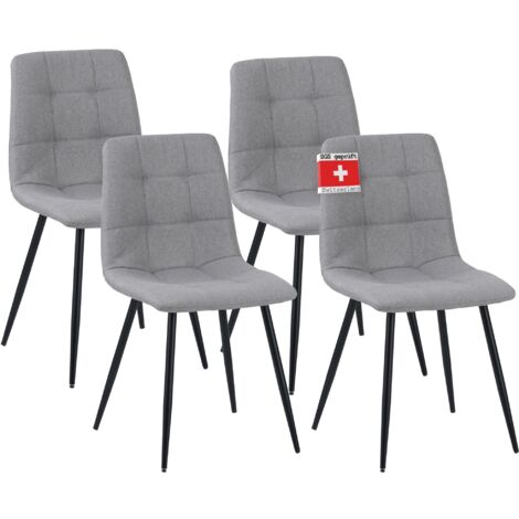 Albatros Esszimmerstühle 4er Set BORA Grau- Komfortabler Polsterstuhl für Modernes und Stilvolles Design am Esstisch - Küchenstuhl oder Stuhl Esszimmer mit hoher Belastbarkeit bis 110kg
