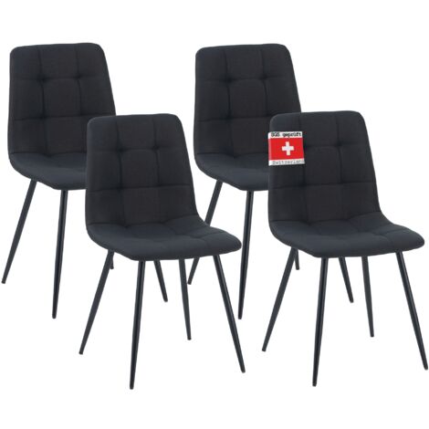 Albatros Esszimmerstühle 4er Set BORA Schwarz - Komfortabler Polsterstuhl für Modernes und Stilvolles Design am Esstisch - Küchenstuhl oder Stuhl Esszimmer mit hoher Belastbarkeit bis 110kg