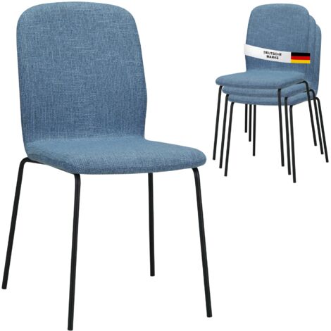 Albatros Esszimmerstühle 4er Set ENNA, blau - stapelbar, bequemer Polsterstuhl - Eleganter Küchenstuhl, Stuhl Esszimmer oder Esstisch Stuhl, Konferenzstuhl , Stückzahl:4, Farbe:Blau