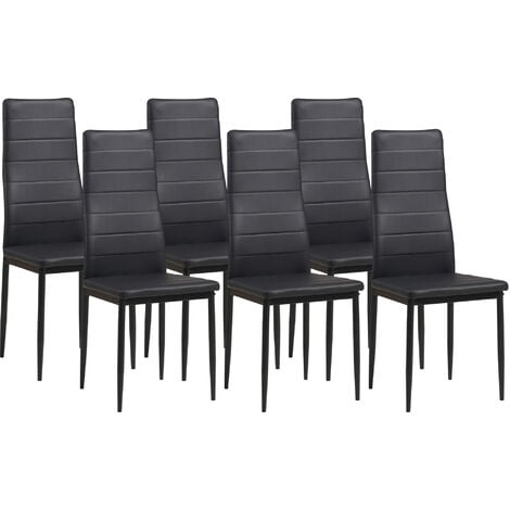 IZTOSS Albatros Esszimmerstühle MILANO 6er Set, Schwarz - Polsterstuhl mit Kunstleder-Bezug, Modernes Stilvolles Design am Esstisch - Küchenstuhl Stuhl Esszimmer mit hoher Belastbarkeit bis 110kg