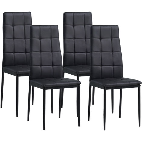 Albatros Esszimmerstühle RIMINI 4er Set, Schwarz - Edles Italienisches Design, Polsterstuhl mit Kunstleder-Bezug, Modern Stilvoll am Esstisch - Küchenstuhl Stuhl Esszimmer hohe Belastbarkeit