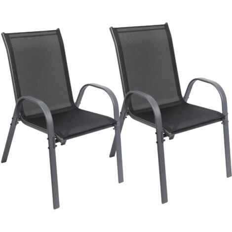 ALBATROS 4er Set Kuba – Gartenstühle Stapelbar mit robustem Metallgestell und hoher Belastbarkeit – bequeme Stapelstühle auch als Terrassenstühle oder Balkonstühle