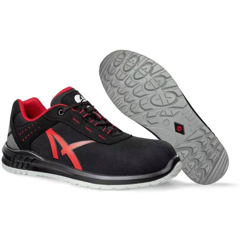 Image of Albatros - grid low S3 src scarpe da ginnastica di sicurezza vegane senza metallo Nero / Rosso 41 - Nero / Rosso