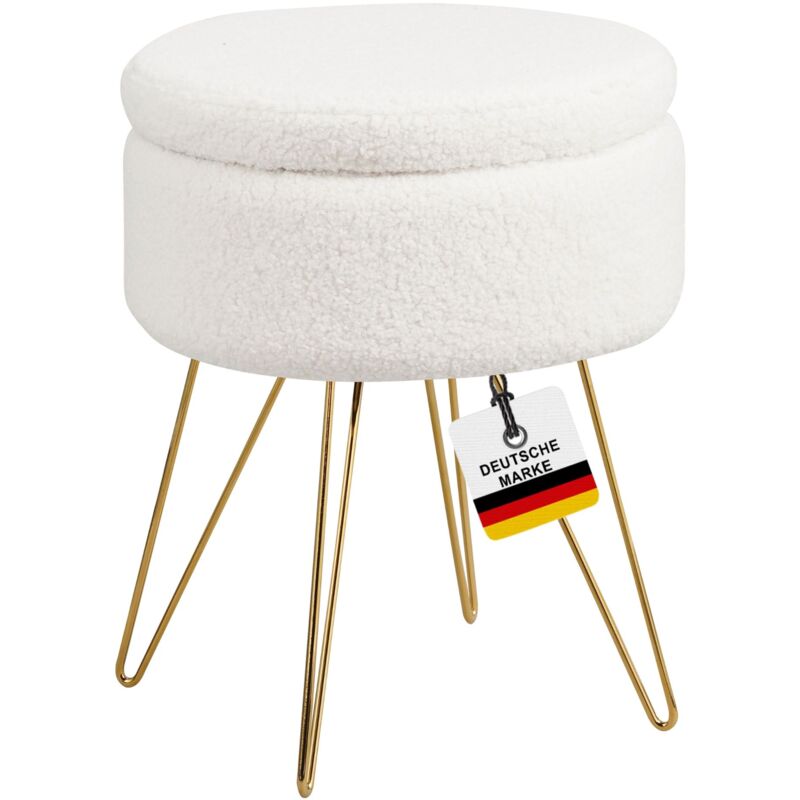 Albatros Hocker Mit Stauraum Cannes Sitzhocker Mit Stauraum, Modernes Design, Edler Sherpa-bezug Sitztruhe Sitzbank Mit Stauraum – Optimal Als Fußhocker