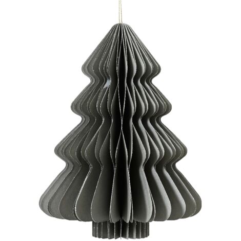 Alberello di Natale colore grigio in carta , decorazione natalizia -60 cm