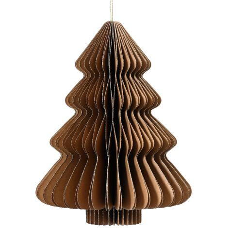 Alberello di Natale colore marrone in carta , decorazione natalizia -40 cm