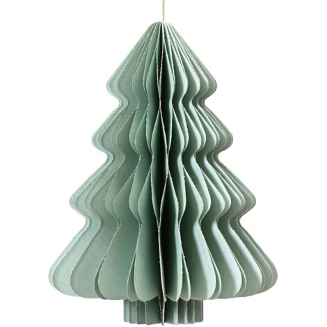 Alberello di Natale colore menta in carta , decorazione natalizia -40 cm