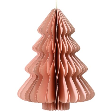 Alberello di Natale colore rosa in carta , decorazione natalizia -40 cm