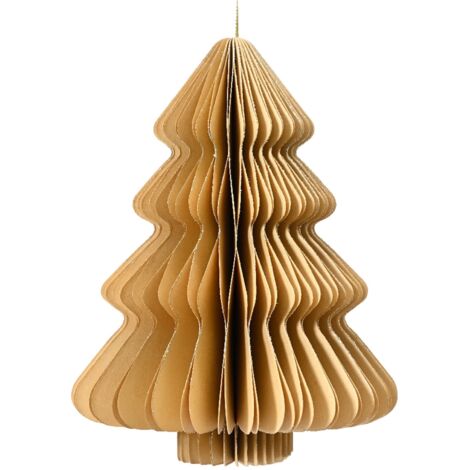 Alberello di Natale colore sabbia in carta , decorazione natalizia -8 cm