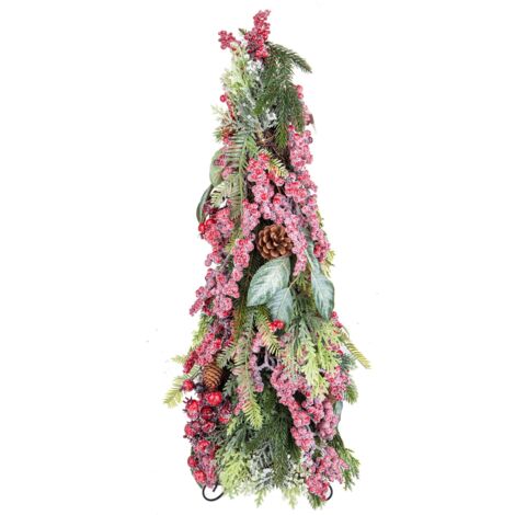 Alberello di Natale con bacche rosse decorazione per interno Verde h 70 cm -70 cm