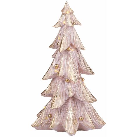 Alberello di Natale con LED decorazione per interno rosa h 29,5 cm -29.5 cm