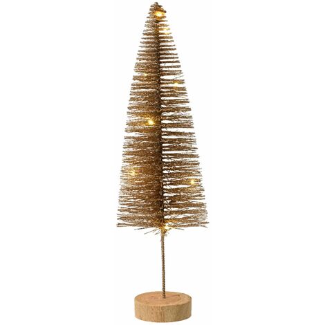 Alberello di Natale oro  pino con LED luminosi a luce calda decorazione natalizia