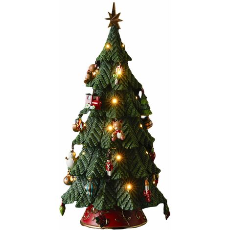 Alberello di Natale Pino Verde con LED luminosi a luce calda decorazione natalizia -52 cm
