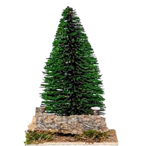 Alberello di Natale verde folto h 20 cm decorazione per presepe natalizio