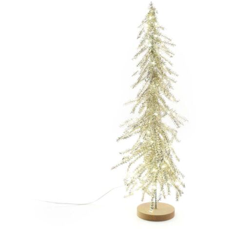 Alberello natalizio in metallo e plastica con luci per decorazioni natalizie -60 cm / Verde