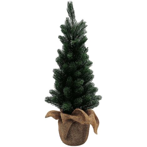Alberello natalizio in PP con base in juta per decorazioni natalizie