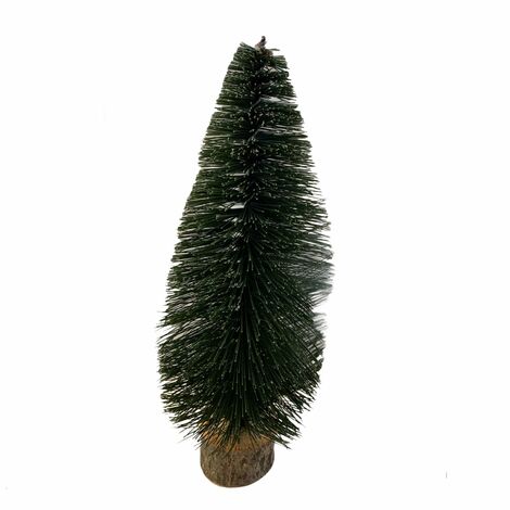 Alberello pino folto per presepe natalizio con ceppo come base e muschio h 20 cm