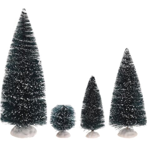Alberi di Natale per villaggio di Natale e presepe, da 10 cm, set da 2 pezzi