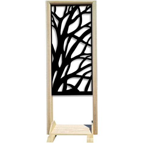 ALBERI - Separè - Paravento modulabile - 70x190cm - in Legno e PVC  Nero