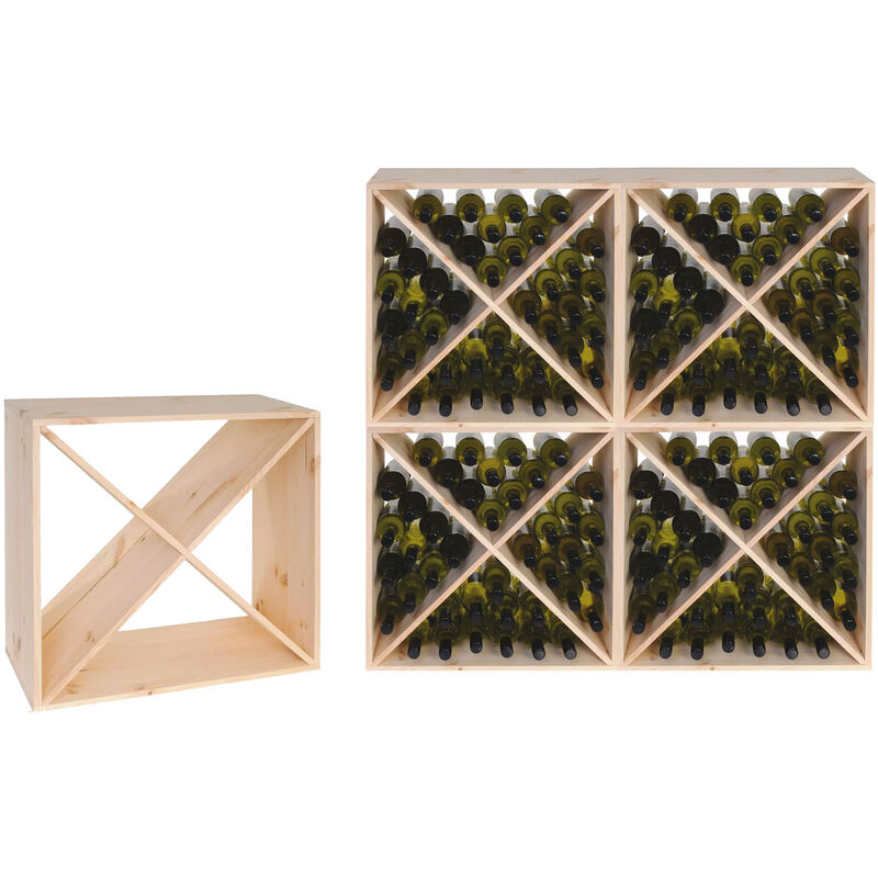 Led Leds - alberiamo cube porte vin modulable 24 places en sapin massif 48x23xH48CM