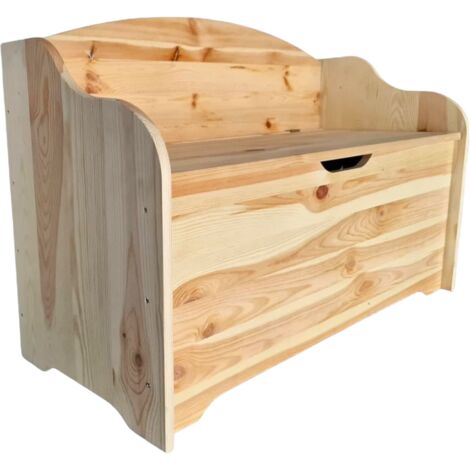 ALBERIAMO Truhe aus massiver Tanne, 100 l, 100 x 41 x 67 cm