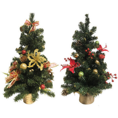 Alberini décorés or/rouge H 50 cm – guirlandes de Noël