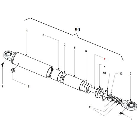Albero ammortizzatore trincia TURBO6 ORIGINALE GIANNI FERRARI 01.40.00.4780