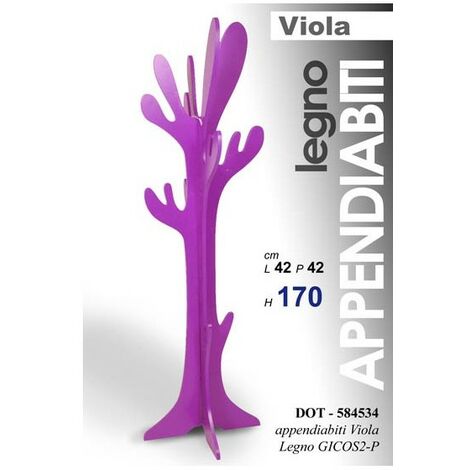 Albero Appendiabiti da terra piantana viola cm 42 x 170 h