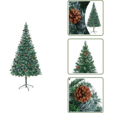 Albero artificiale - vidaXL Albero di Natale Artificiale con Pigne 210 cm - Albero di Natale con pigne