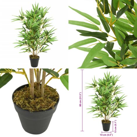 Albero Bambù Artificiale 368 Foglie 80 cm Verde - Bambù artificiale - Albero verde