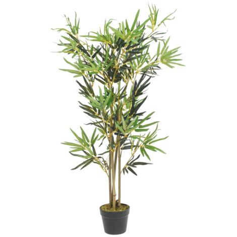 Albero Bambù Artificiale 552 Foglie 120 cm Verde vidaXL