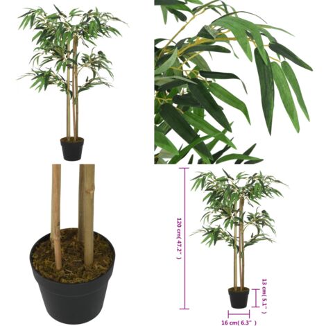 Albero Bambù Artificiale 760 Foglie 120 cm Verde - Bambù artificiale - Albero verde