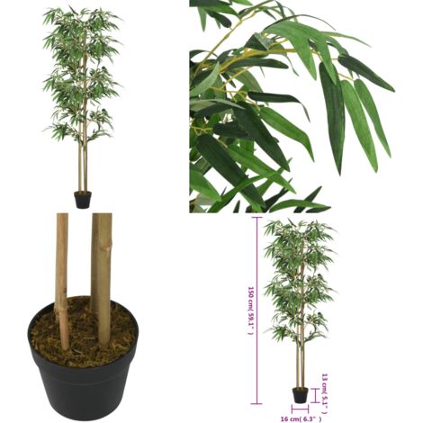 Albero Bambù Artificiale 988 Foglie 150 cm Verde - Bambù artificiale - Pianta artificiale