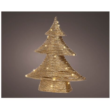 Albero carta oro c/LED 10x34x40H