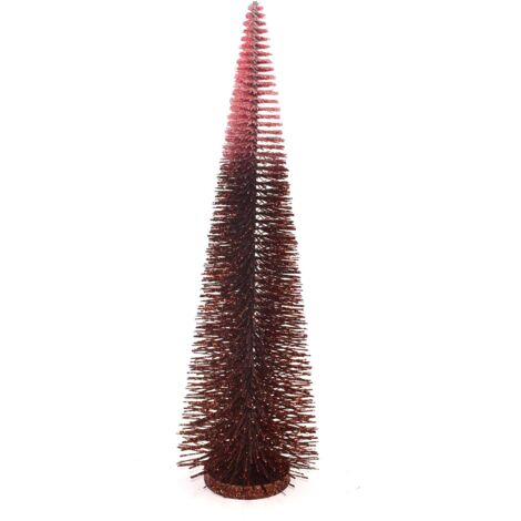 Albero Cono con Glitter Bordeaux alberello natalizio da tavolo per interno 45 cm -45 cm