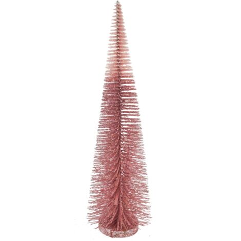 Albero Cono con Glitter Rosa alberello natalizio da tavolo per interno 45 cm -45 cm