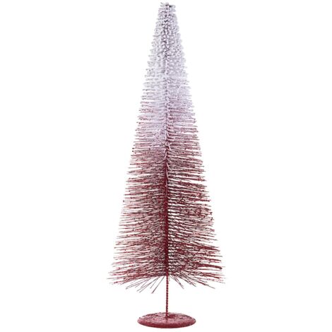 Albero Cono Freezy Rosso alberello natalizio pino innevato di Natale in PVC h 60 cm -60 cm