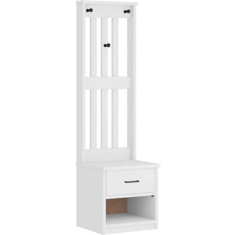 Albero da Ingresso SANDNES Bianco 45x40x159,5 cm Legno di Pino vidaXL