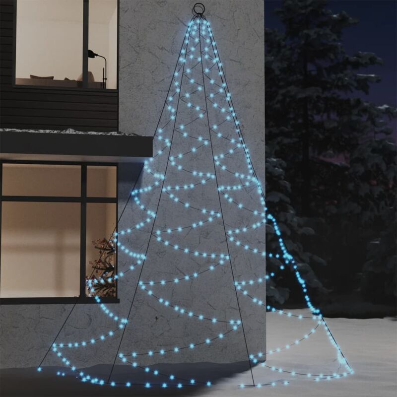 Albero da Parete con Gancio Metallico 720 led Bianco Freddo 5 m