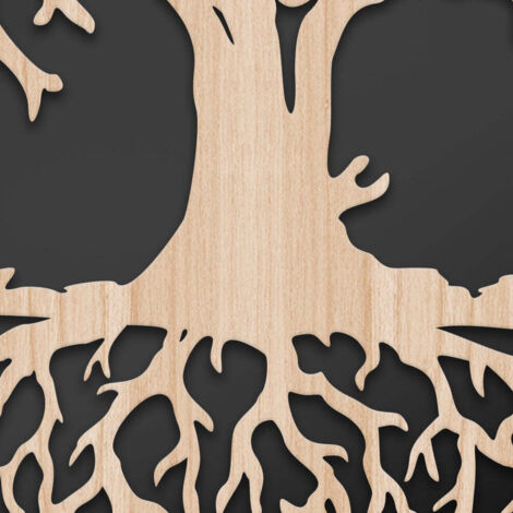 ALBERO DELLA VITA - Quadro arredo LASERCUT composito Legno e PVC - Misura: 40x40 cm